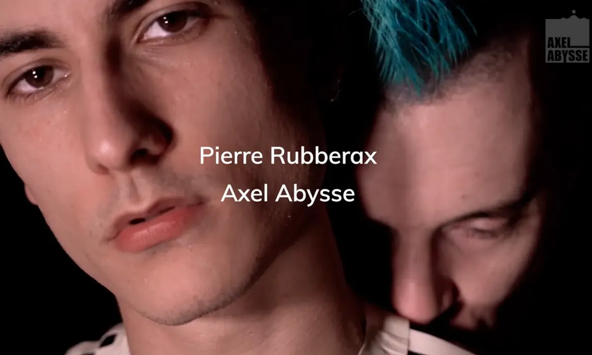 Close-up portrait of Pierre Rubberax and Axel Abysse