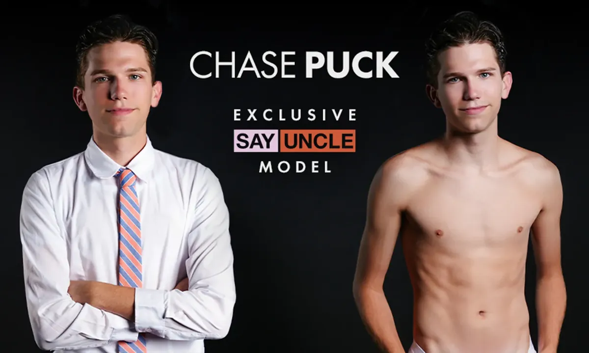 SayUncle key art introducing model Chase Puck