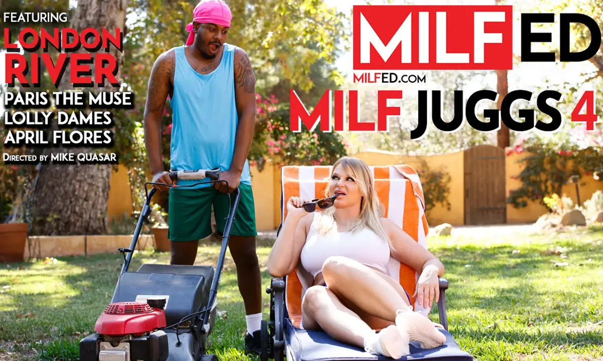 MILFED release key art featuring London River in a backyard